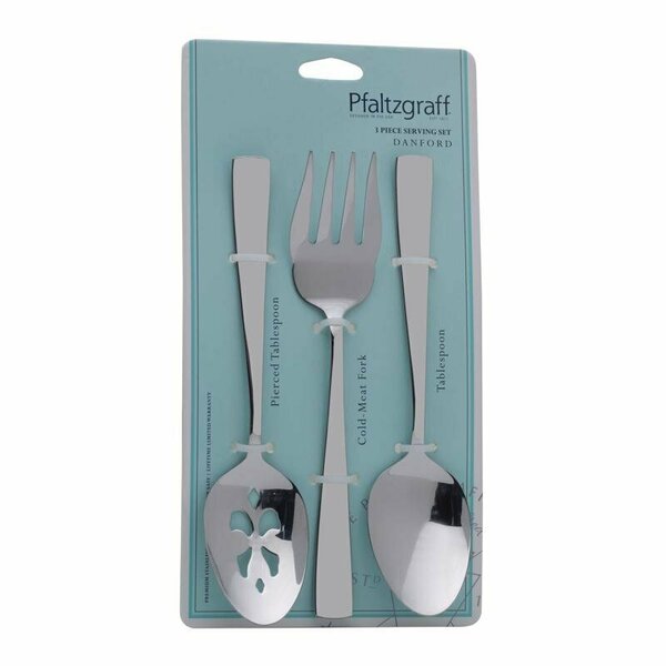 Pfaltzgraff Silver Stainless Steel serving set Fork and Spoon 3 pc 5243537